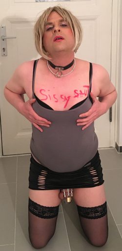 Down on your knees slut and beg for exposure! “Please expose siss slut Dana, I need exposu ...