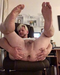 Fat hairy German waiting for a load of Kiddies in his asshole