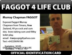 Faggot For Life Exposed and Webslut Murray Chapman