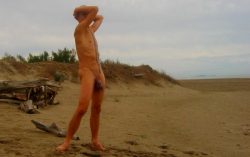 proudly naked slave exposed in public #ocked and totally shaved at the gay beach