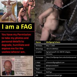 naked faggot Wolfgang Schanz fully exposed wdisplaying personal info