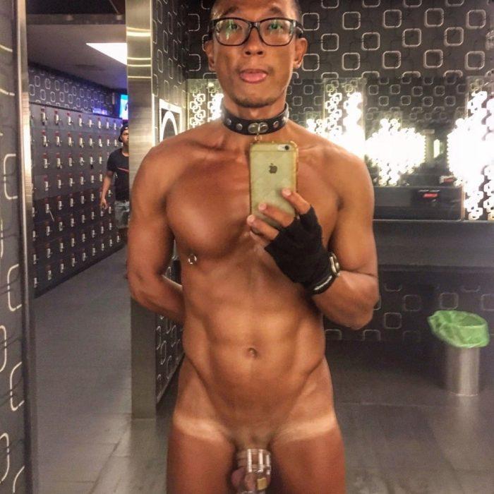 selfie of exposing naked and locked in public Toplosers
