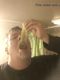 Nasty Verbal faggot showing you how to eat cum from a used condom I found 