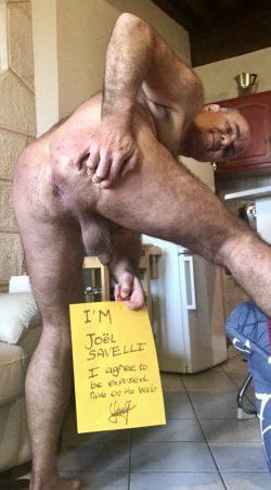 French exhibitionist Joël Savelli exposed nude  asshole spread7 bis rue Jules Blaizet, 21300 Che ...