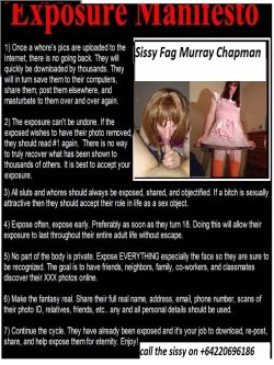 Exposure is permanent once sissy exposed faggot Murray Chapman, Regret and humiliation are here  ...