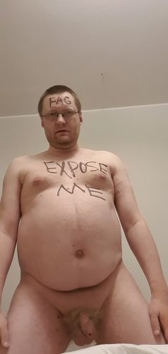 Expose and fat-shame this stupid fag