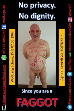 naked faggot Wolfgang Schanz fully degrades as exposure whore