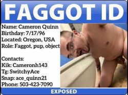 Expose this faggot – Cameron Quinn