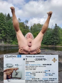 Guy Trepanier ID card and ass open 651 CHEMIN DES MOULINS PROULXVILLE🇨🇦🤦🏻‍♂️📸📸