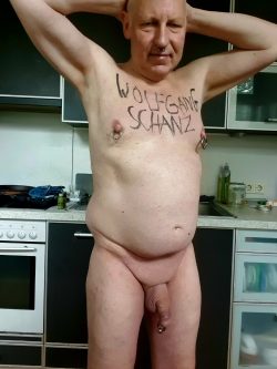 Wolfgang Schanz – no clothes no pubes no hiding place. Totally exposed faggot