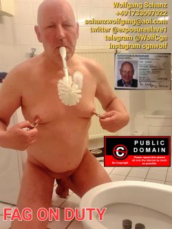 toilet fag Wolfgang Schanz humiliated exposed naked