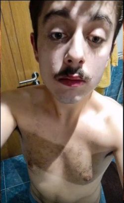 Miguel Santalo Souto exposed sissy naked faggot with lipstick