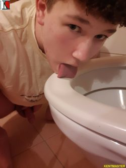 fag caught licking public urinals