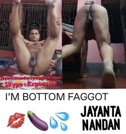 Desi Indian Gay Slave Jayanta Nandan Butt Slut from Kolkata Behala Exposed in Internet