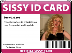 Sissy drew ID card to wear and publish