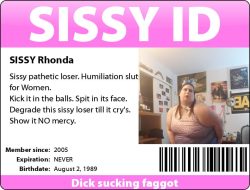 Had to make a new Sissy ID card for one of my female friends.