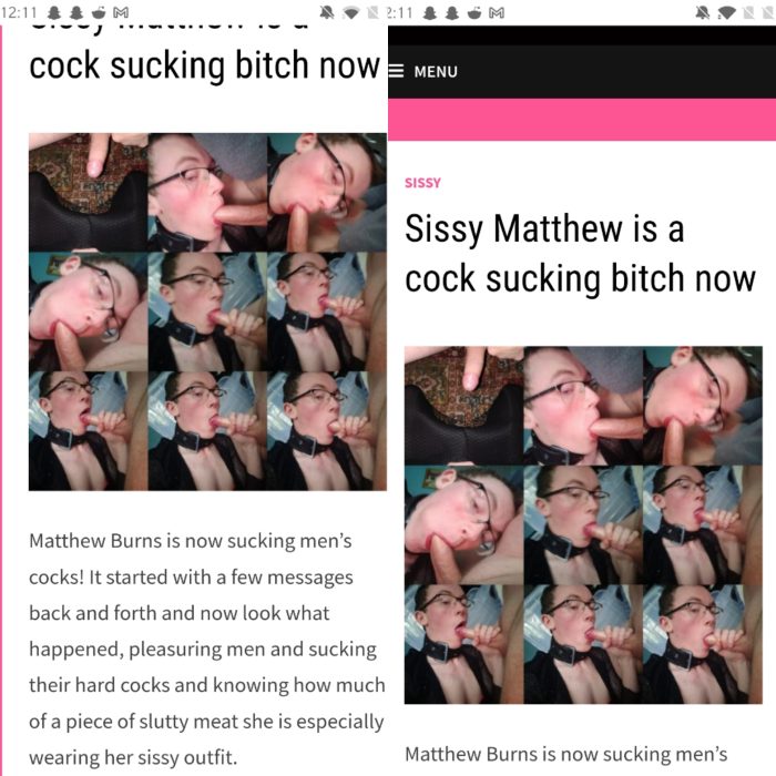 Exposed Sissy Slave cock sucking slave
