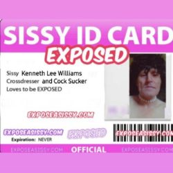 Sissy Faggot Kendra Lea Williams aka Kenneth Lee Williams ID CARD for being a Cocksucker.
