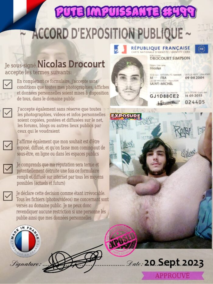 Nicolas Drocourt wants to be seen by everyone as the fag he is. He’s ready for all men to use hi ...
