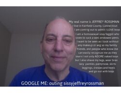 Jeffrey Rossman from Fairfield county in Connecticut wants everyone to know he is a homosexual s ...