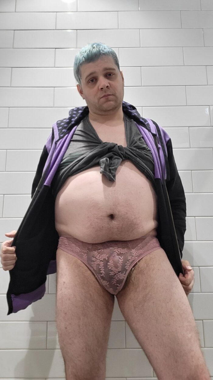 Pathetic submissive faggot forced to wear nothing but panties