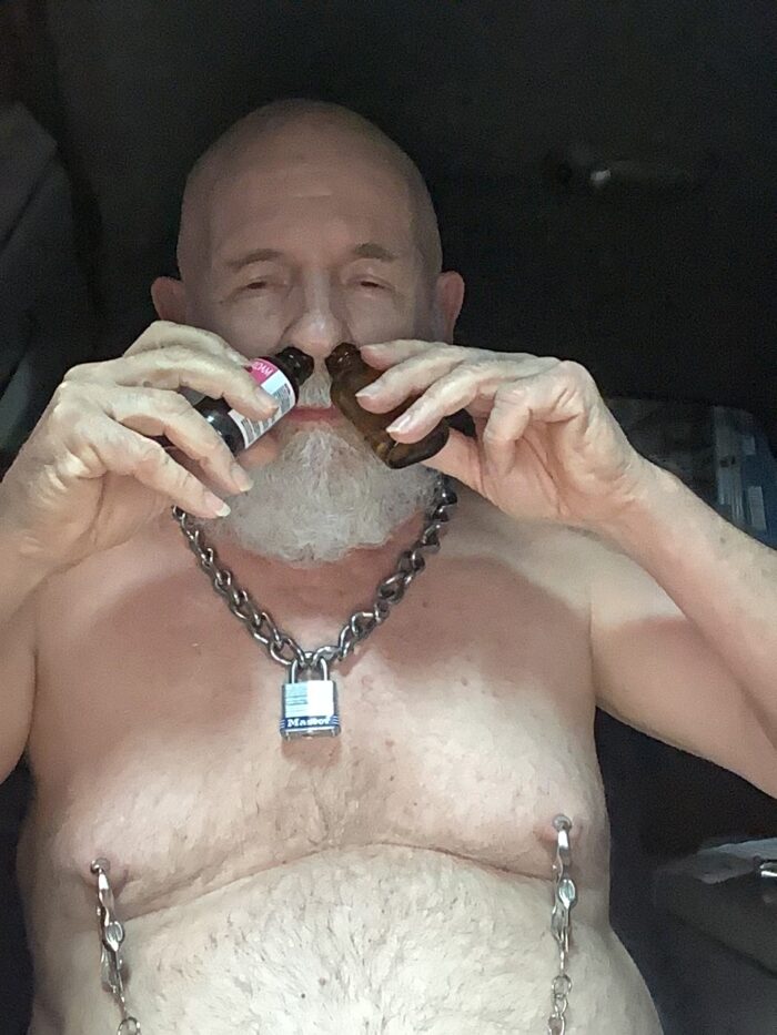 Gay, Faggot, Poppers, Lock Chain, Nipple Clamps