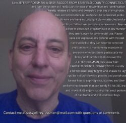 Sissy fag Jeffrey Rossman comes out of the closet and gives permission to expose his pics, files ...