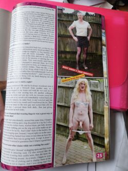 Page two of sissy drew porn magazine spread fully exposed as should be